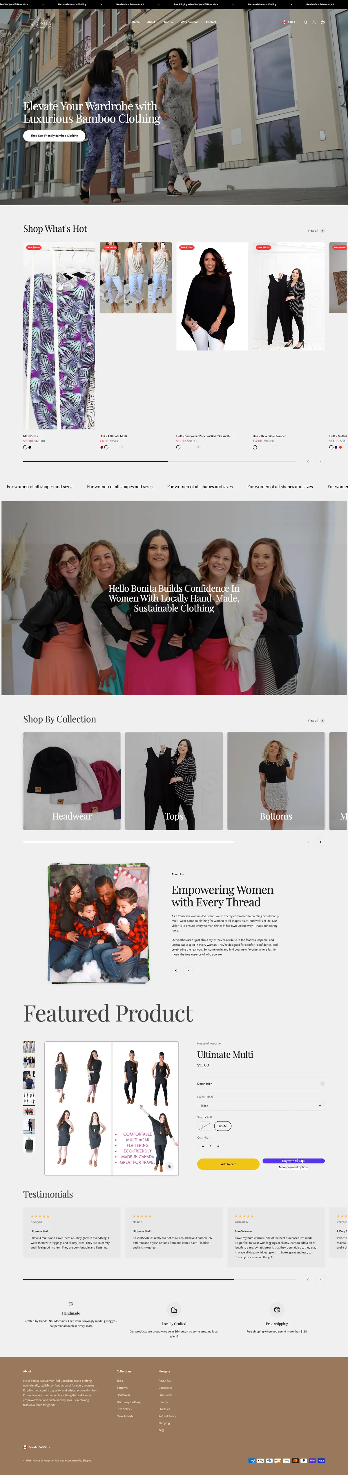 Hello Bonita website, full page