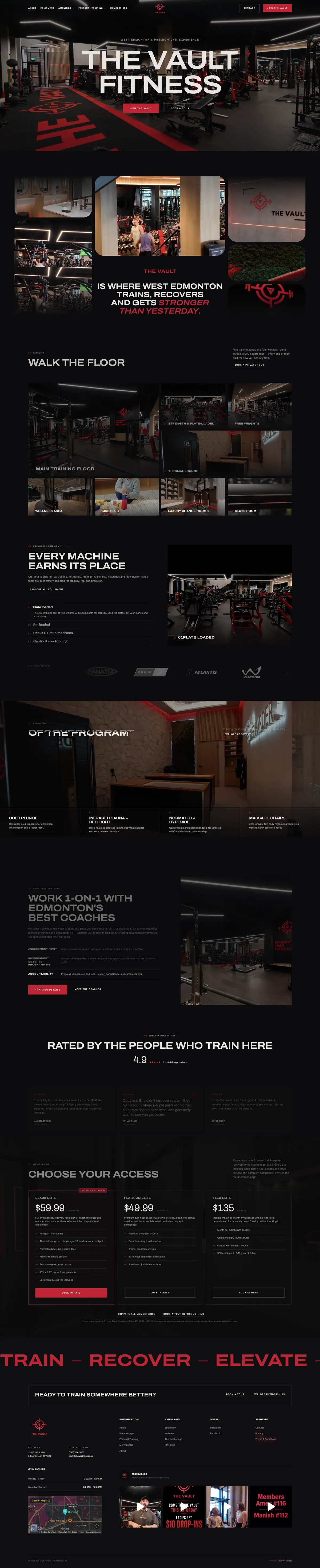 The Vault website, full page