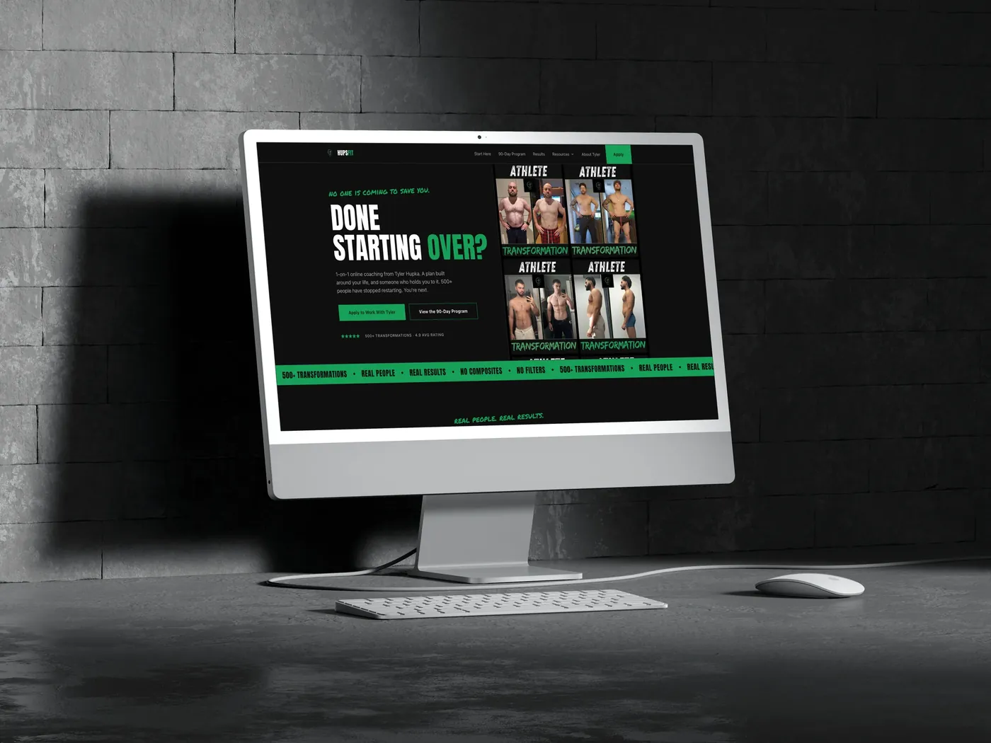 HupsFit website on an iMac