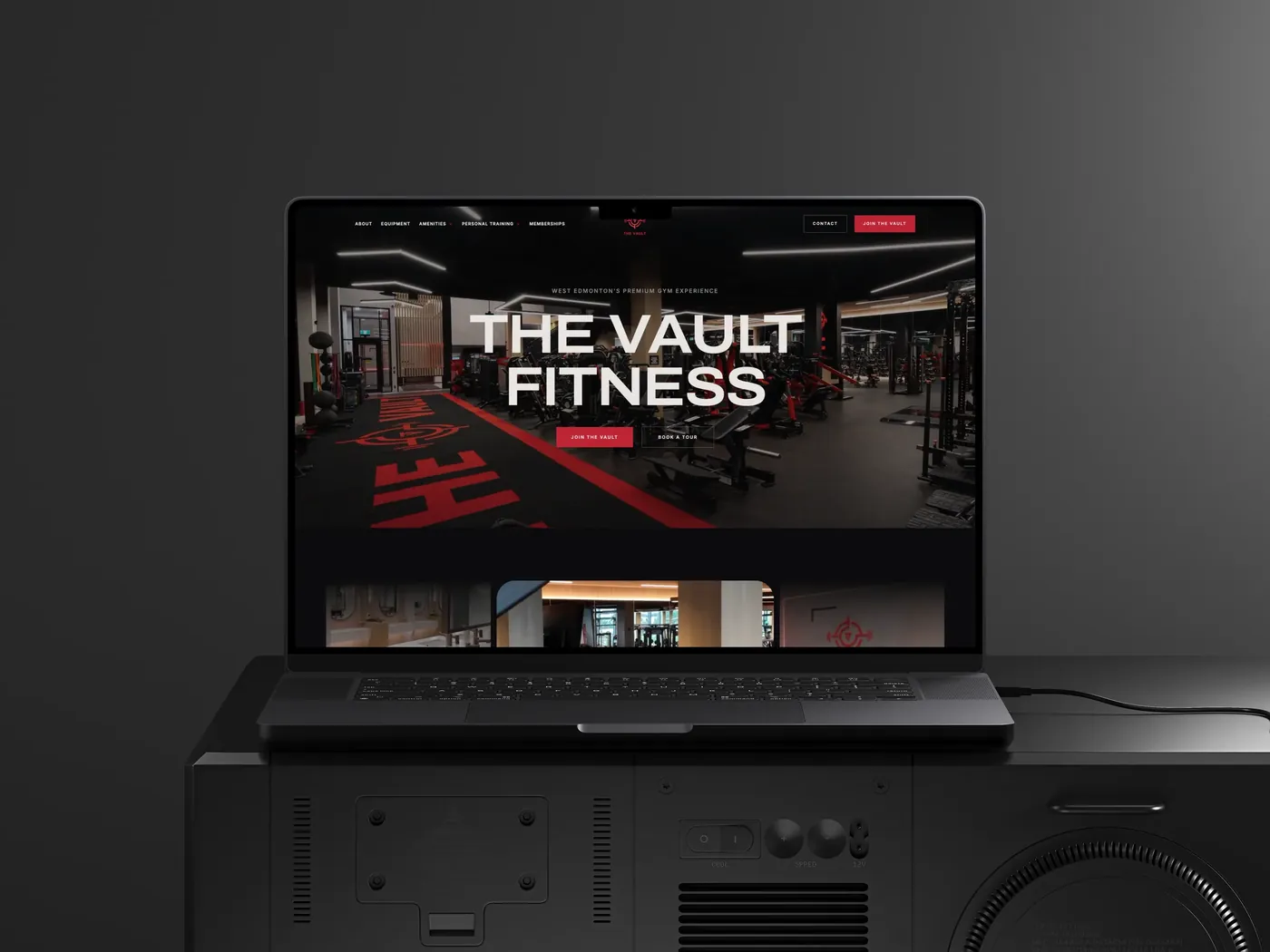 The Vault website on a laptop