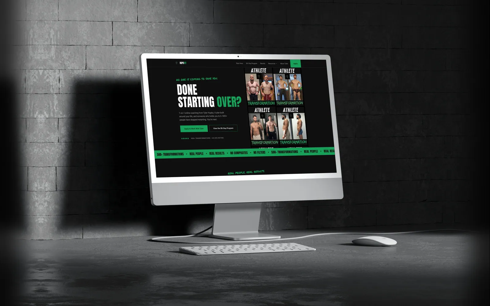 HupsFit website on a laptop