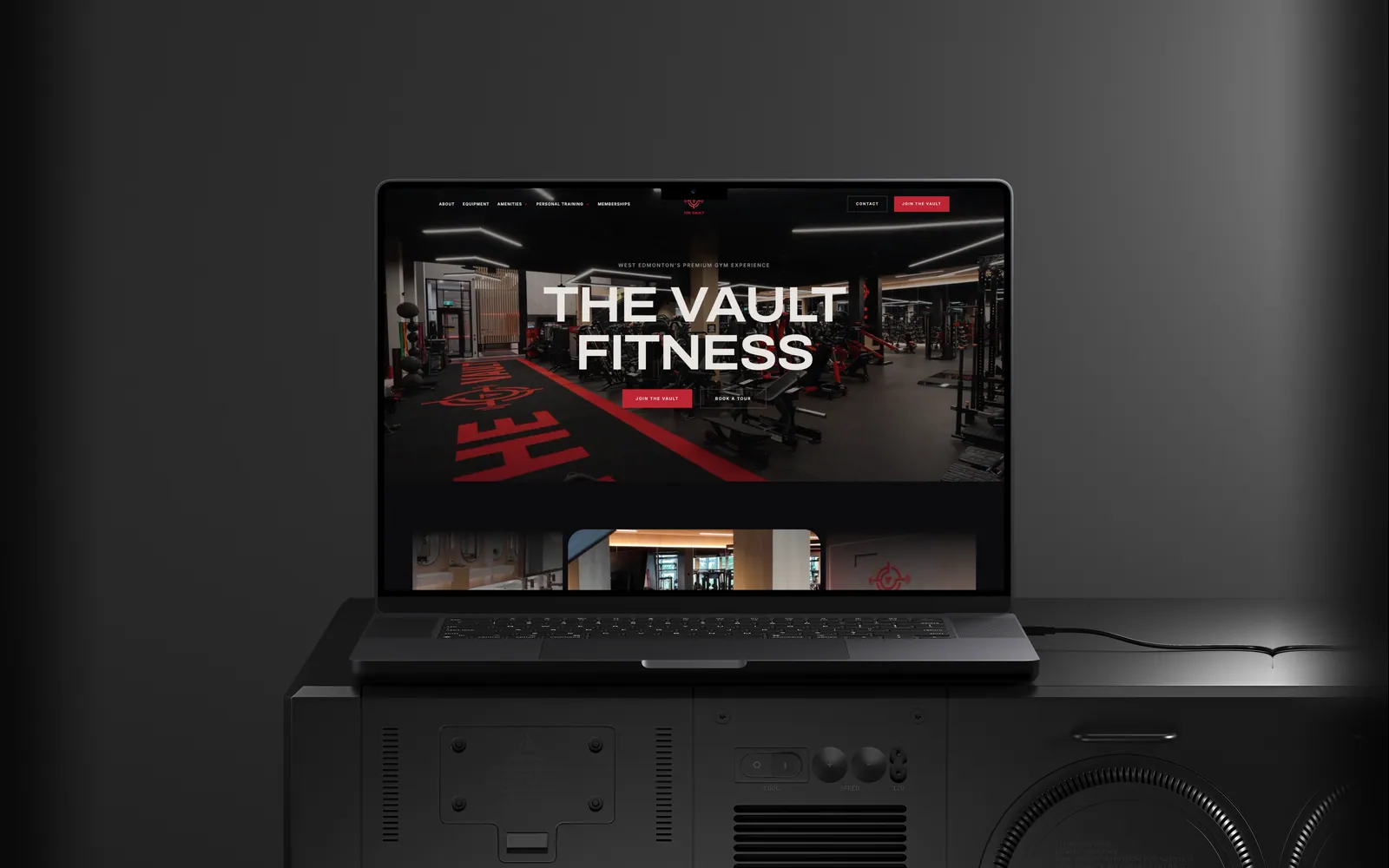 The Vault website on a laptop